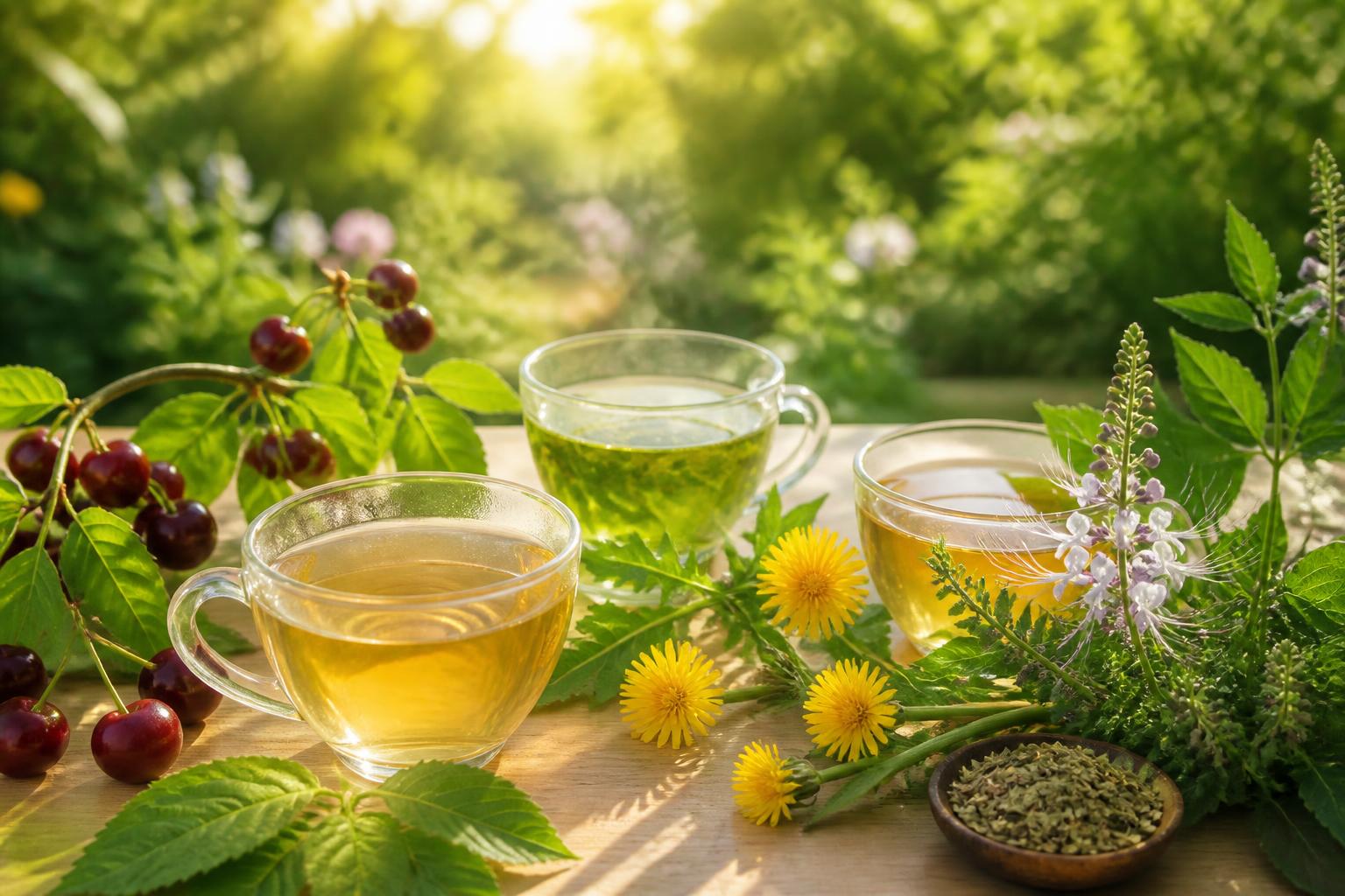 Infusions drainantes légères : quand et comment consommer queues de cerise, pissenlit et orthosiphon sans effet laxatif