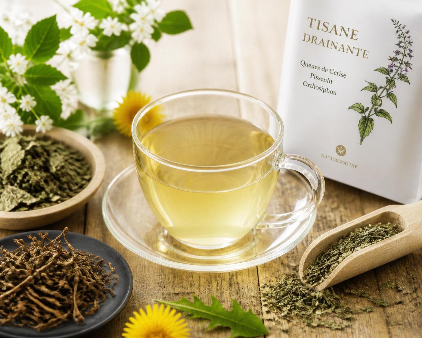 découvrez comment et quand consommer des infusions drainantes légères à base de queues de cerise, pissenlit et orthosiphon, pour bénéficier de leurs bienfaits sans effet laxatif.