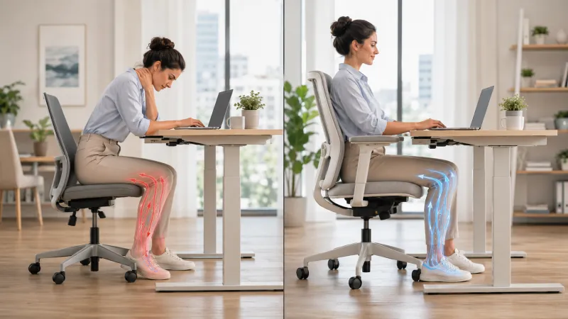 Chaise de bureau et jambes lourdes : comment choisir sans se tromper quand on reste assis 8 h par jour ?