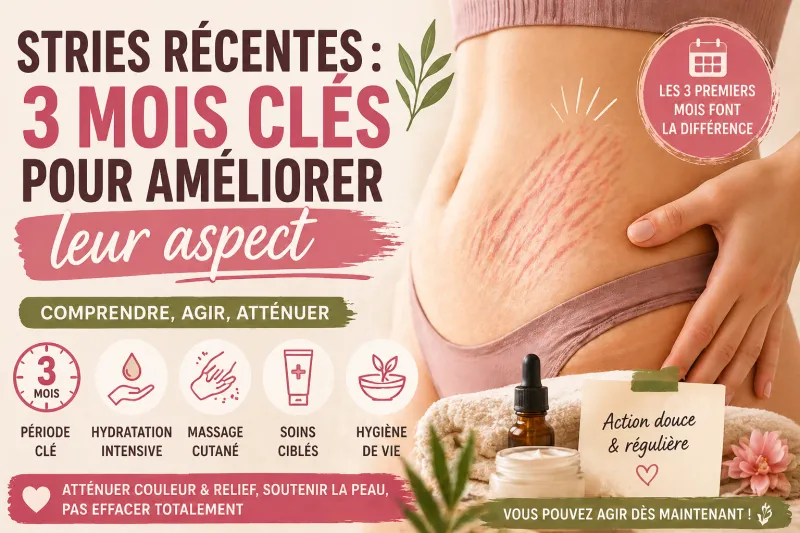 Que faire les 3 premiers mois pour améliorer l’aspect des stries récentes : conseils et méthodes efficaces