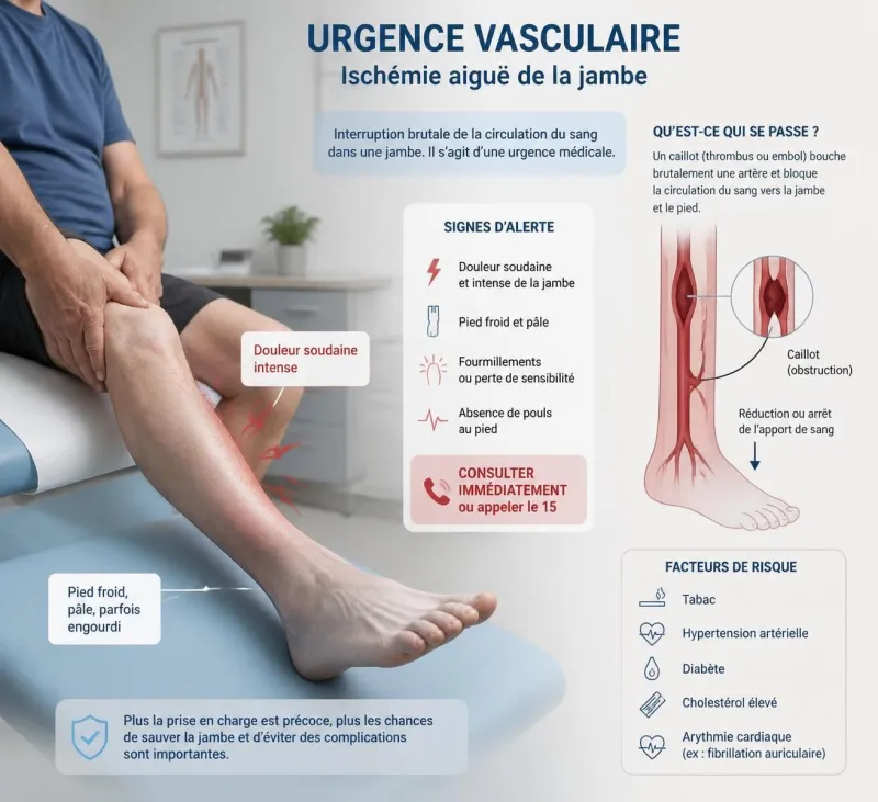découvrez comment identifier les symptômes d'une artère bouchée dans la jambe et apprenez à distinguer cette urgence médicale d'une phlébite pour mieux protéger votre santé.