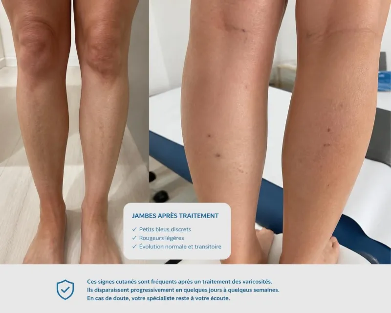 découvrez la durée normale des bleus après une sclérose ou un traitement laser des varices, ainsi que les signes importants à surveiller pour garantir une bonne récupération.