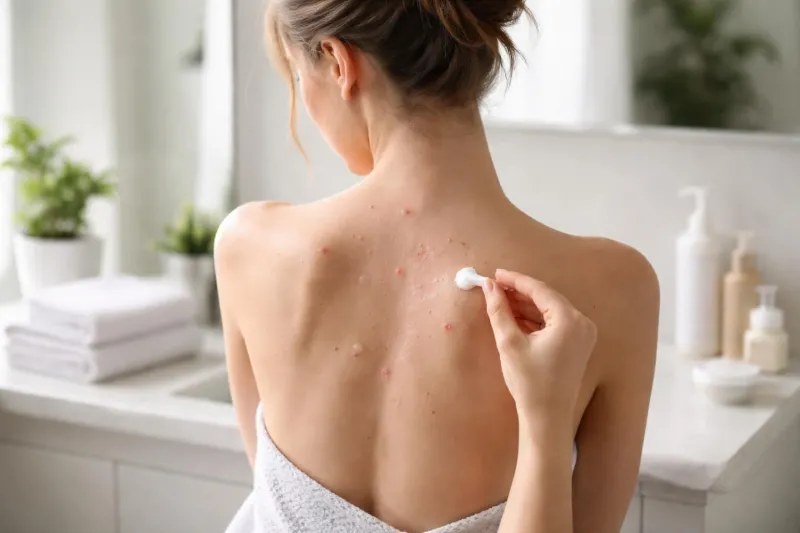 Boutons dans le dos : routine corps efficace et erreurs à éviter