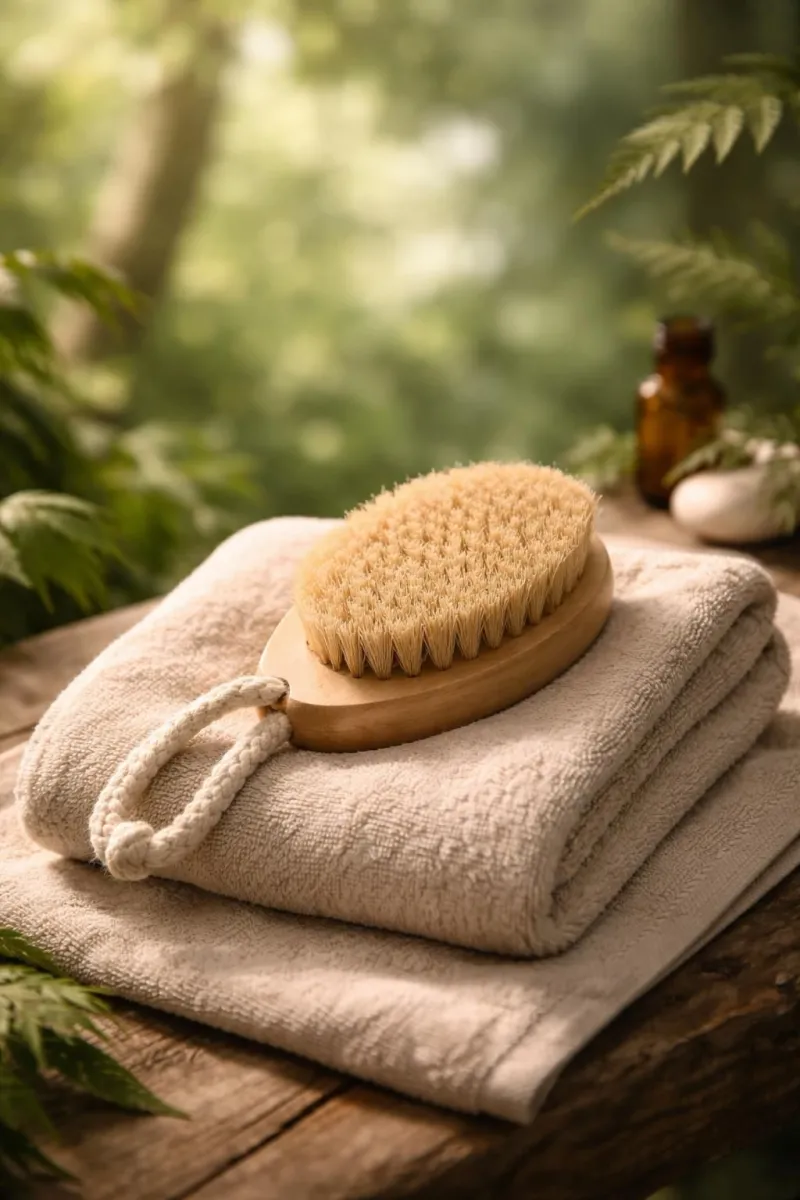 découvrez comment le brossage à sec associé aux soins corps canopée peut améliorer la douceur et la santé de votre peau naturellement.