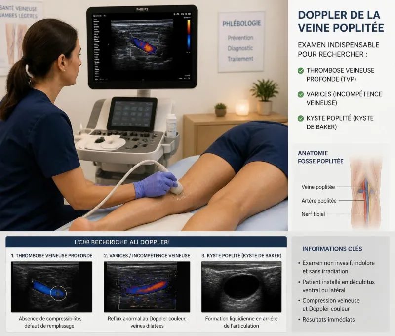 découvrez les causes possibles d'un creux poplité douloureux derrière le genou, incluant varices, kystes et troubles veineux, ainsi que les options de traitement adaptées.