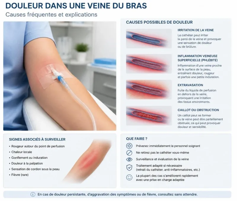 découvrez comment reconnaître et différencier une phlébite, une irritation ou une inflammation lorsqu'une douleur survient dans une veine du bras, afin d'agir rapidement et efficacement.