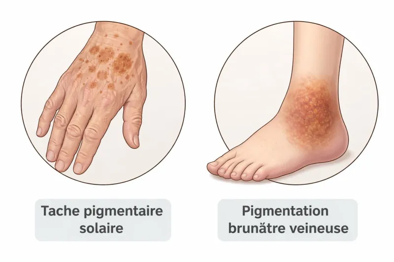 découvrez pourquoi des taches brunes apparaissent sur vos chevilles en cas d'insuffisance veineuse, les causes sous-jacentes et les solutions pour les prévenir et les traiter efficacement.