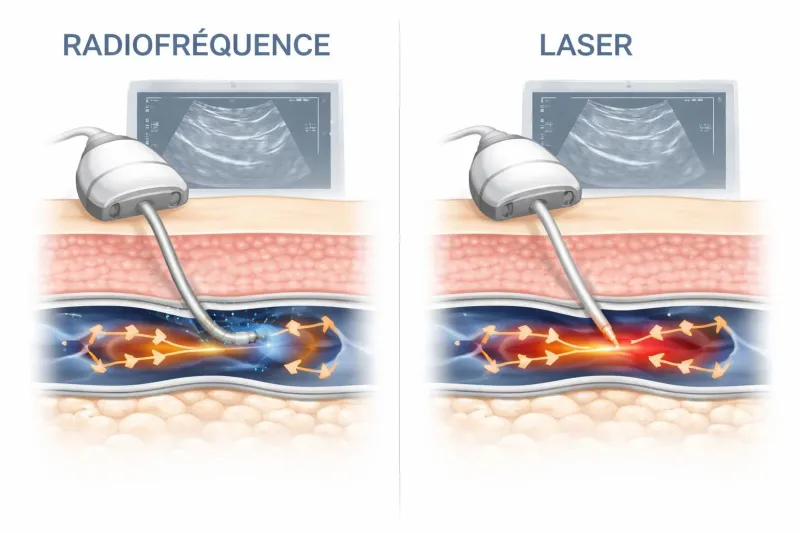 découvrez les différences entre la radiofréquence et le laser pour le traitement des varices, leurs avantages, mécanismes et résultats pour choisir la meilleure option.