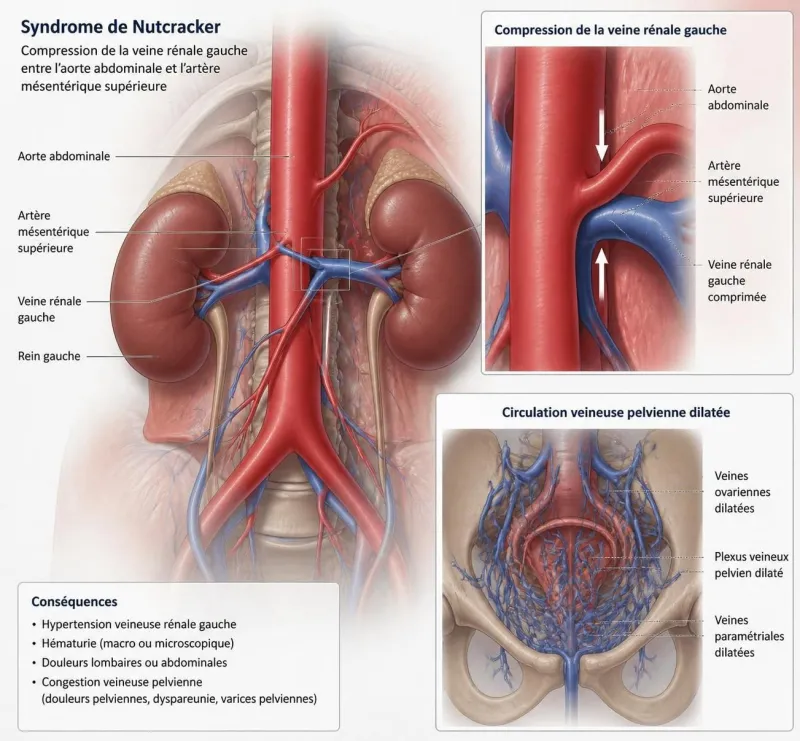 découvrez le syndrome de nutcracker, une pathologie causant douleurs pelviennes et veines dilatées. comprenez ses symptômes, causes et options de traitement.
