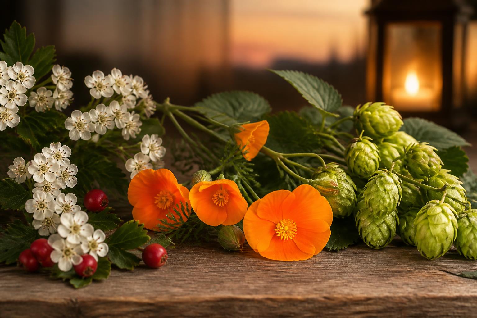 Plantes pour mieux dormir en période de stress : aubépine, eschscholtzia, houblon et leurs usages responsables
