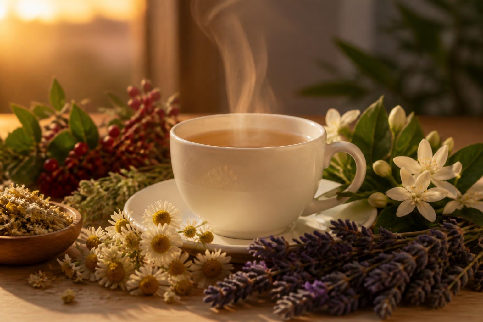 Tisanes relaxation sans théine : mélanges camomille, lavande, fleur d’oranger et aubépine pour des soirées apaisantes testées