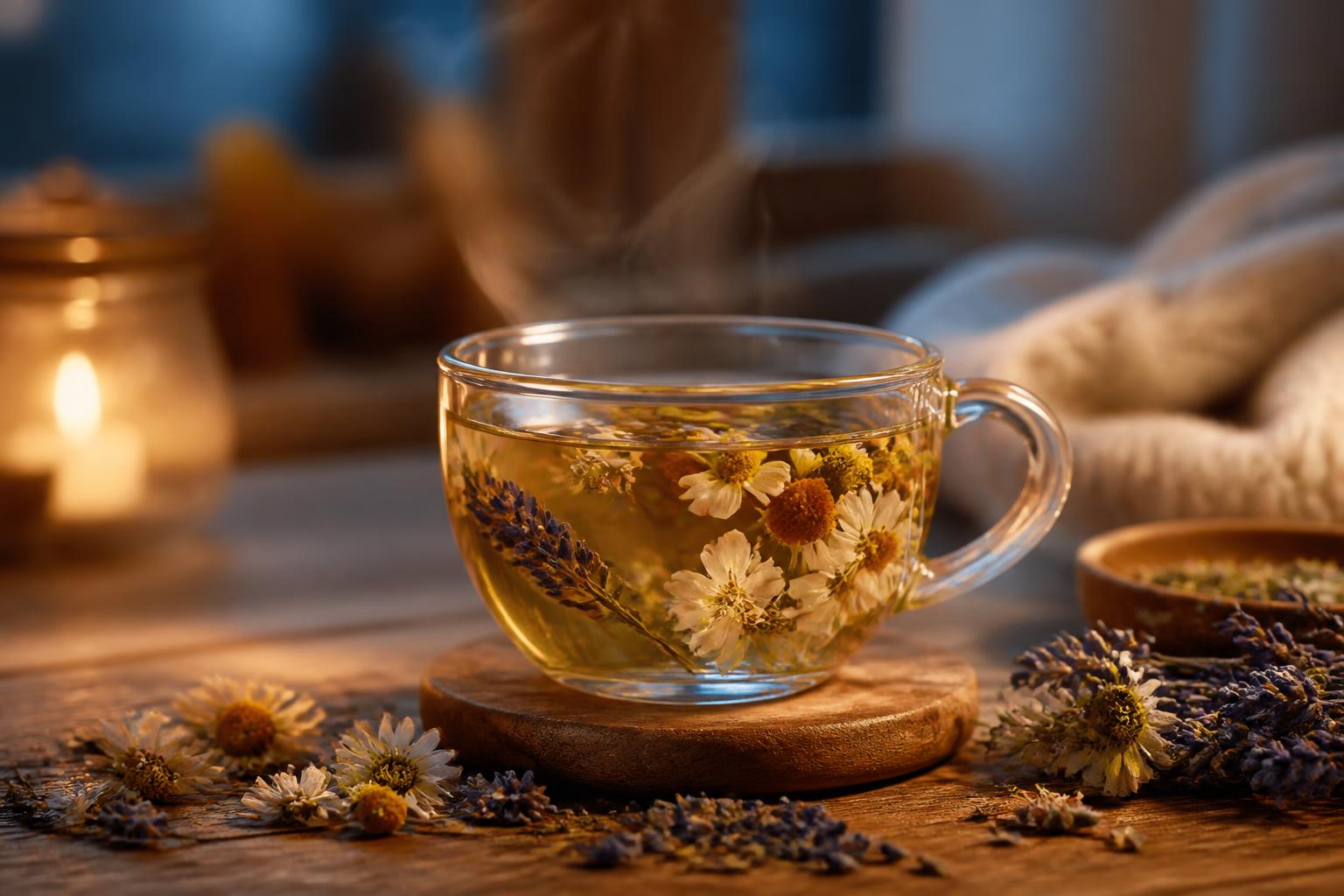 découvrez nos tisanes relaxation sans théine, aux mélanges apaisants de camomille, lavande, fleur d’oranger et aubépine, idéales pour des soirées sereines et détendues.