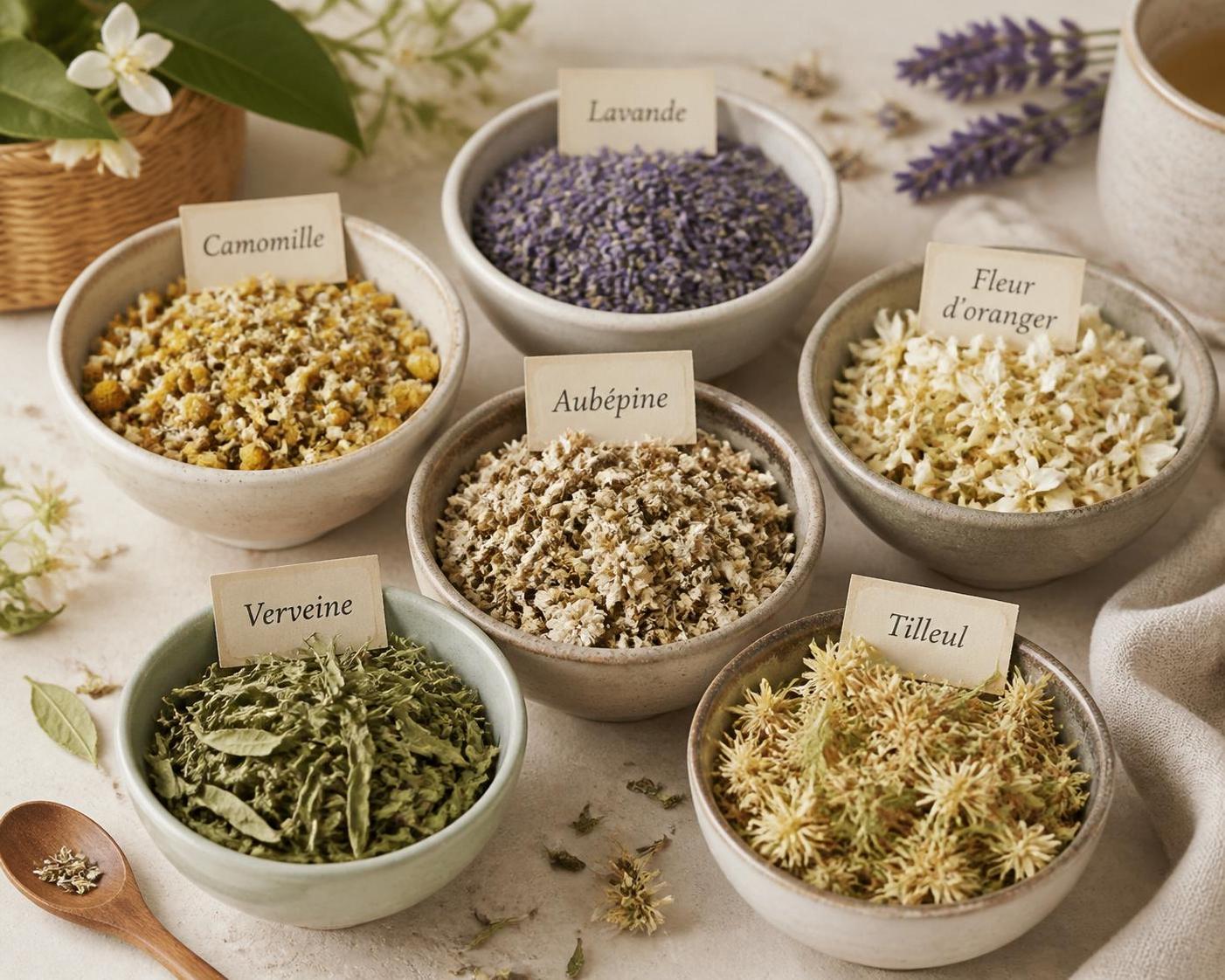 découvrez nos tisanes relaxation sans théine, avec des mélanges apaisants de camomille, lavande, fleur d’oranger et aubépine, parfaites pour des soirées douces et reposantes.